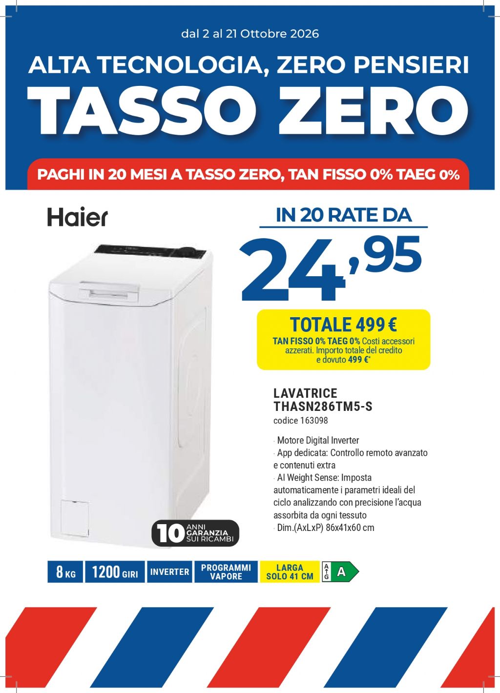 LAVATRICE HAIER THASN286TM5-S